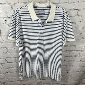 Jos. A. Bank Traveler TravelTech Collared Shirt Slim Fit Stripes White Blue XL